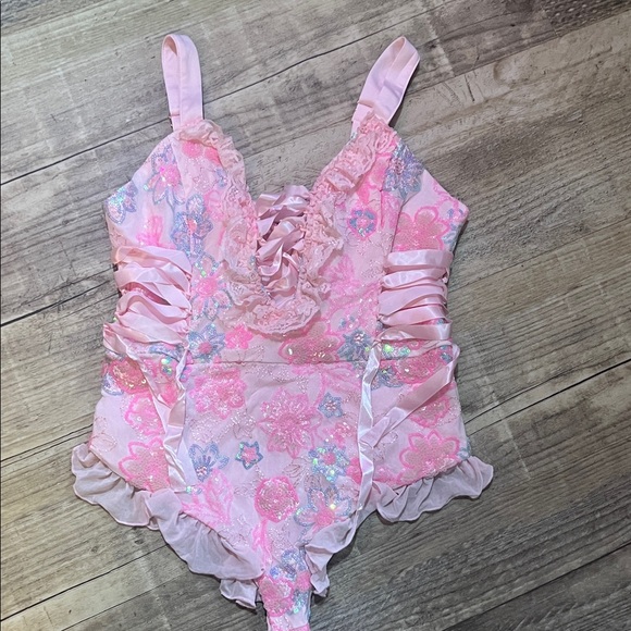 iHeartRaves Other - IHeart Raves Pink Floral One Piece